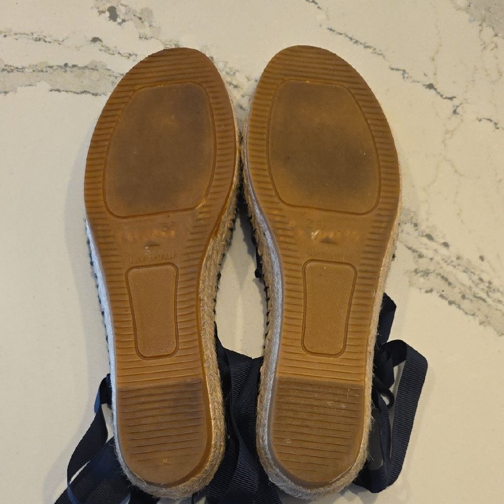Espadrilles With Ribbons Navy - Picture 7 of 9